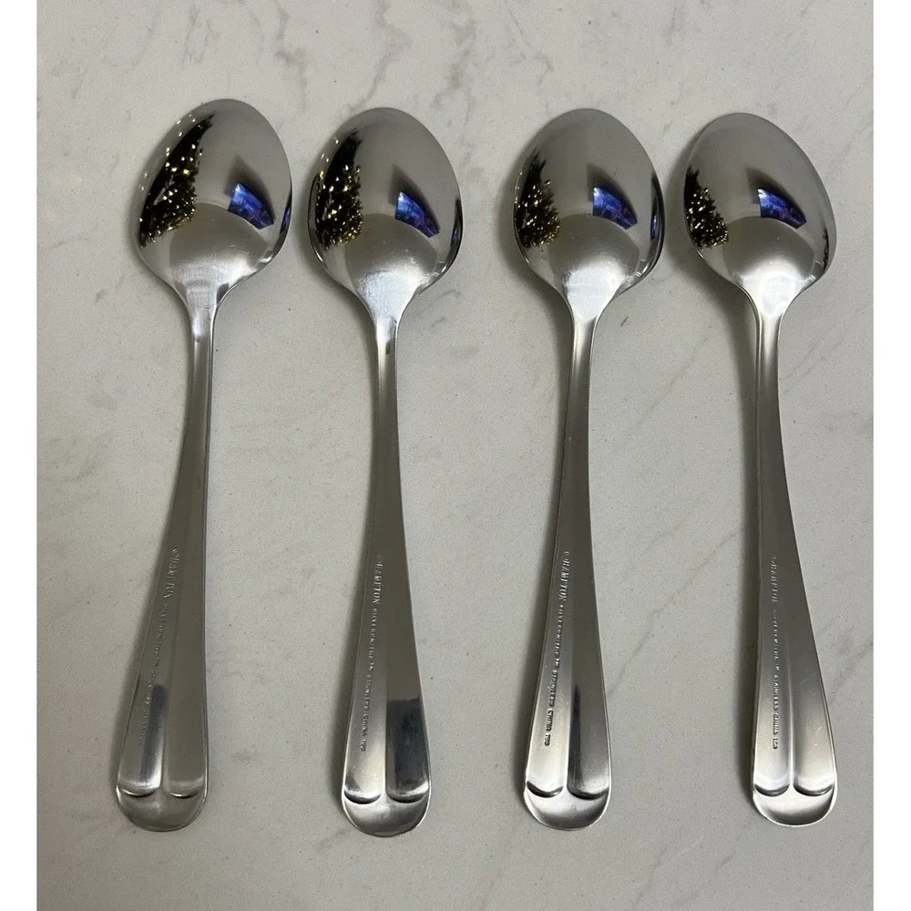 Hampton Silversmiths Lexington Stainless‎ 4 Dinner Soup Spoon Flatware